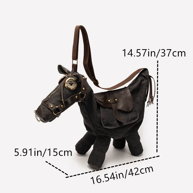 Borse a tracolla Borse a tracolla in tela di alta qualità Design alla moda Borsa a cavallo unica per donna Uomo Animale nero marrone ad alta capacità