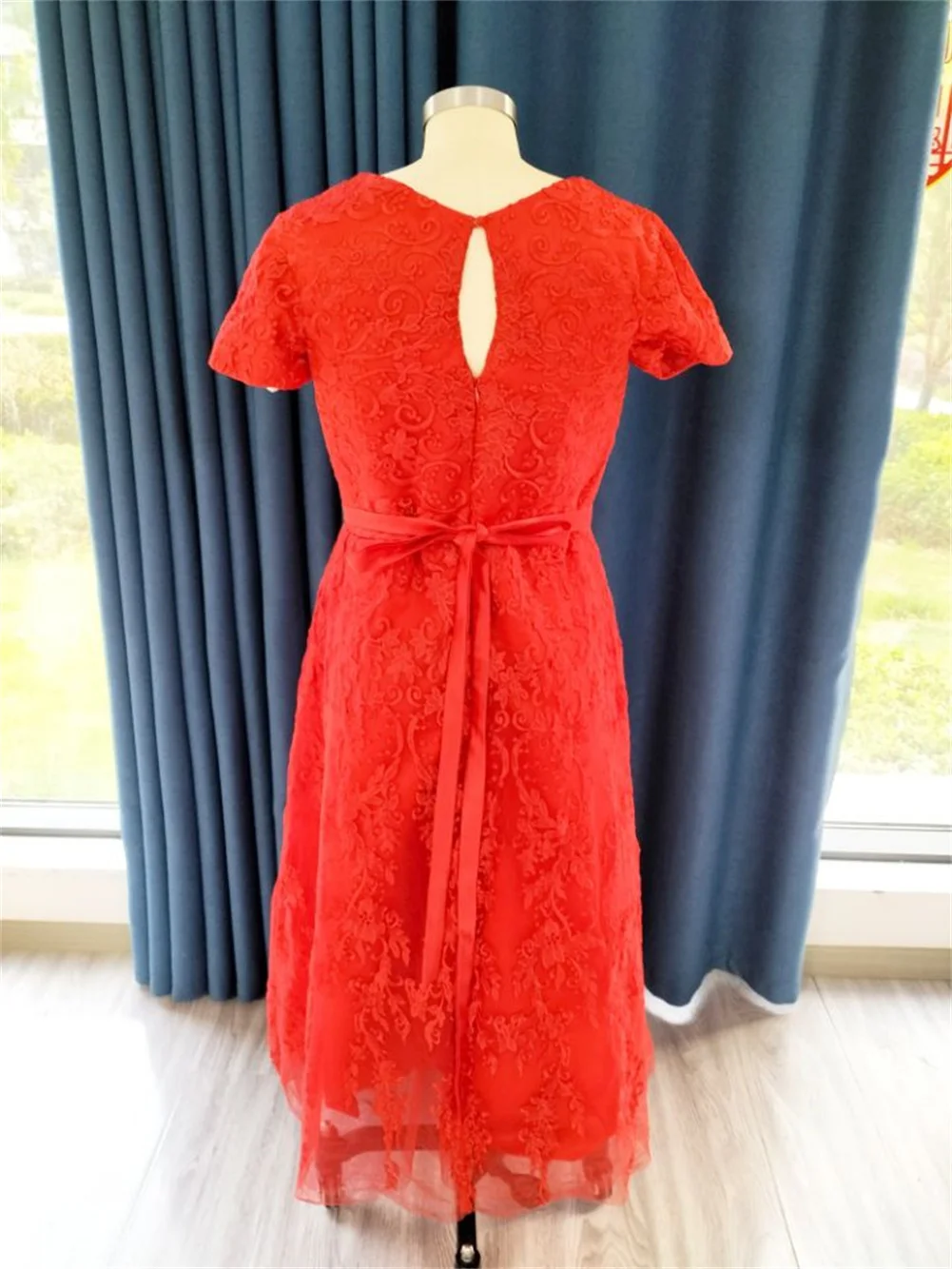 Apliques de encaje personalizados, vestidos para madre de la novia para mujer, vestido de fiesta de manga corta, vestidos de noche formales largos de tul