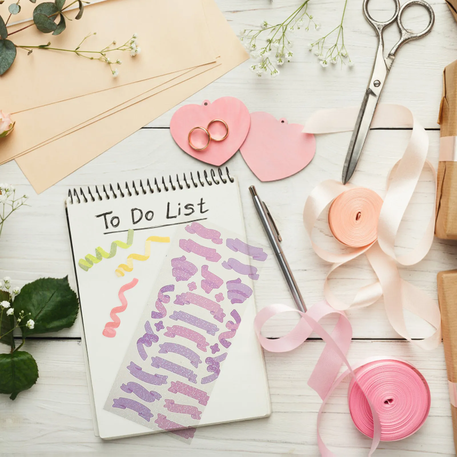 

7Pcs Colorful Ribbon Sticker Self Adhesive Glitter Shine Decorative DIY Sticker for Planner Album Scrapbook Notebook Journal