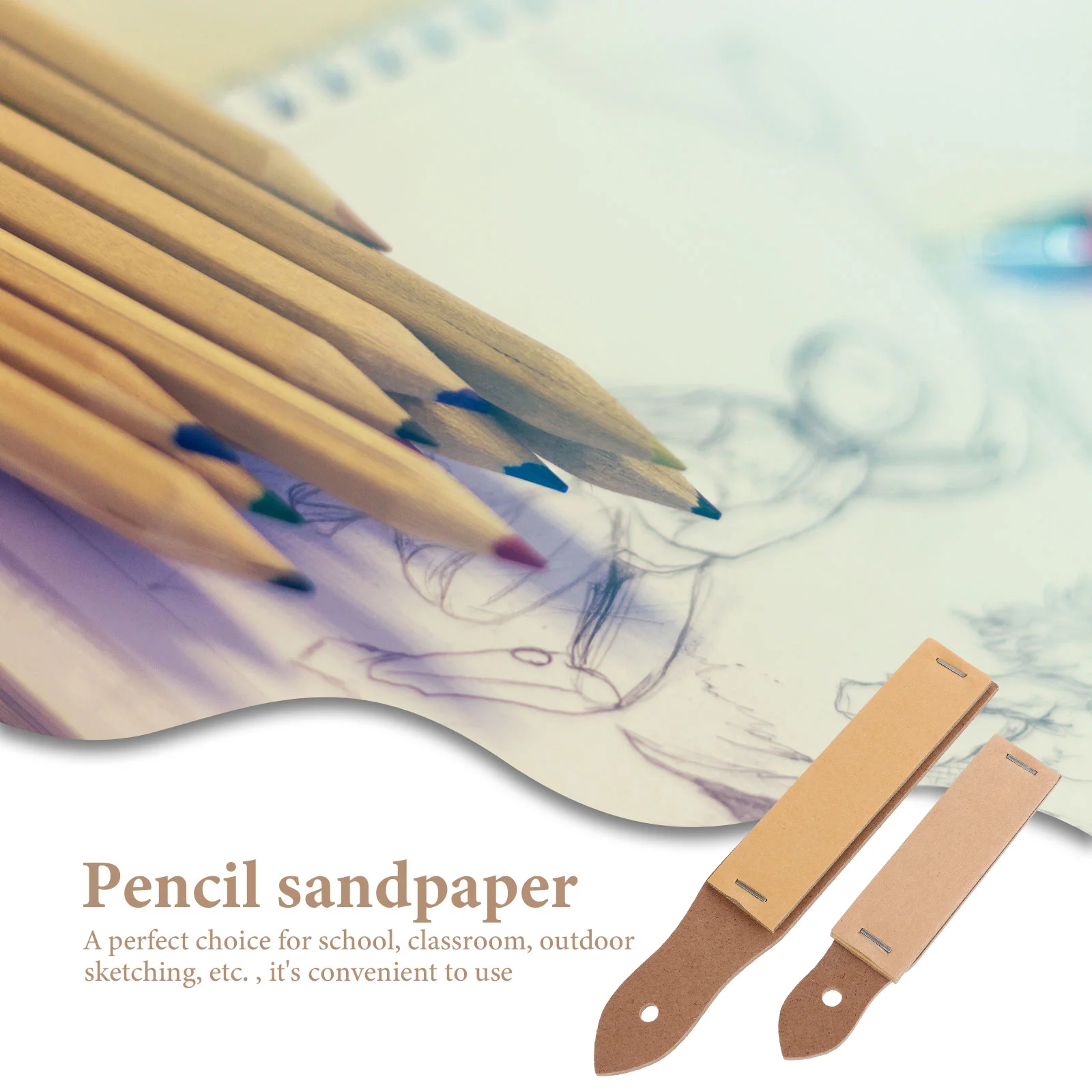 4 Pcs Sandpaper Pencil Sharpener Colored Artistic Painting Supplies Sandboard Sketch Student