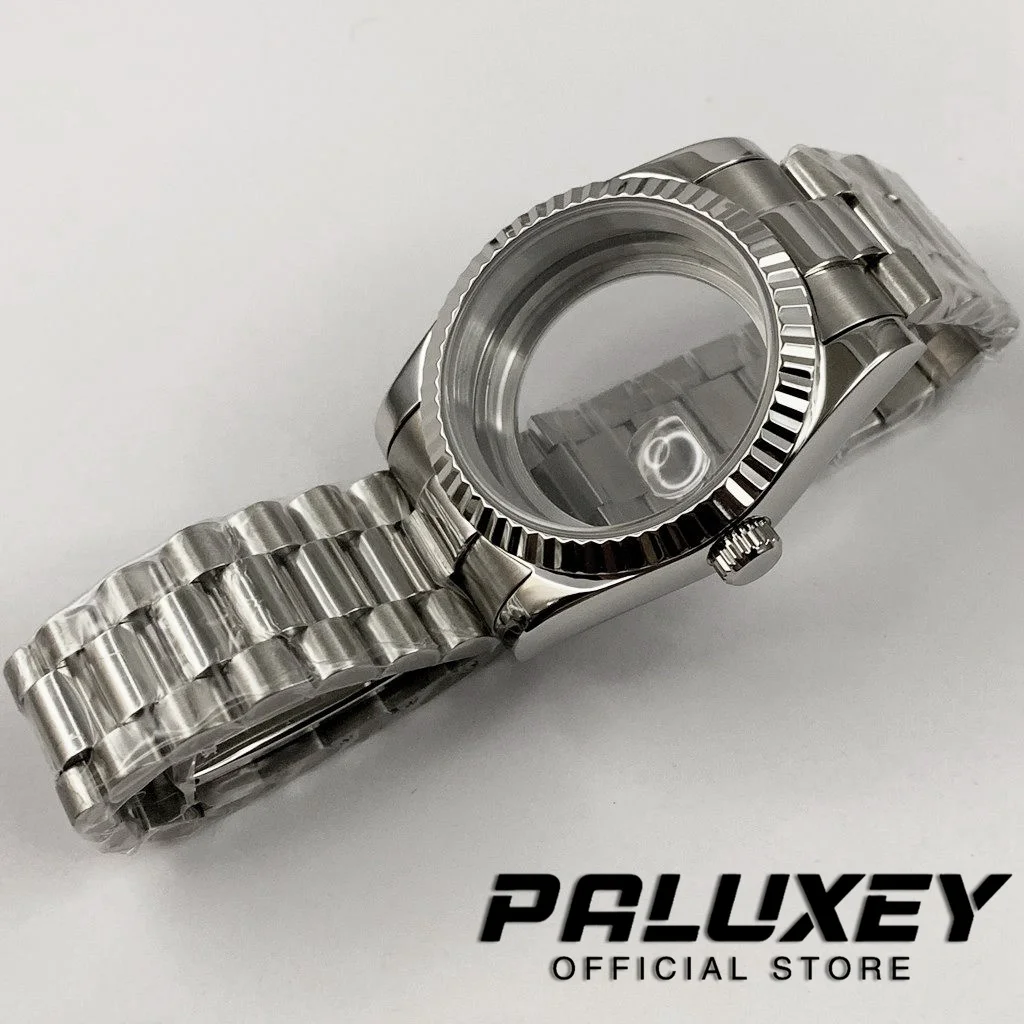 36MM/40MM High Quality Sapphire Crystal 316l Steel Watch Case And President Strap For Nh35 Nh36 Nh34 Automatic Movement MOD