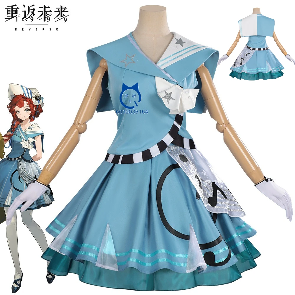 

Game Reverse: 1999 Barcarola Cosplay Fashion Hot Role Play Costume Anime Blue Lolita Dress for Women Halloween Party Comic Con