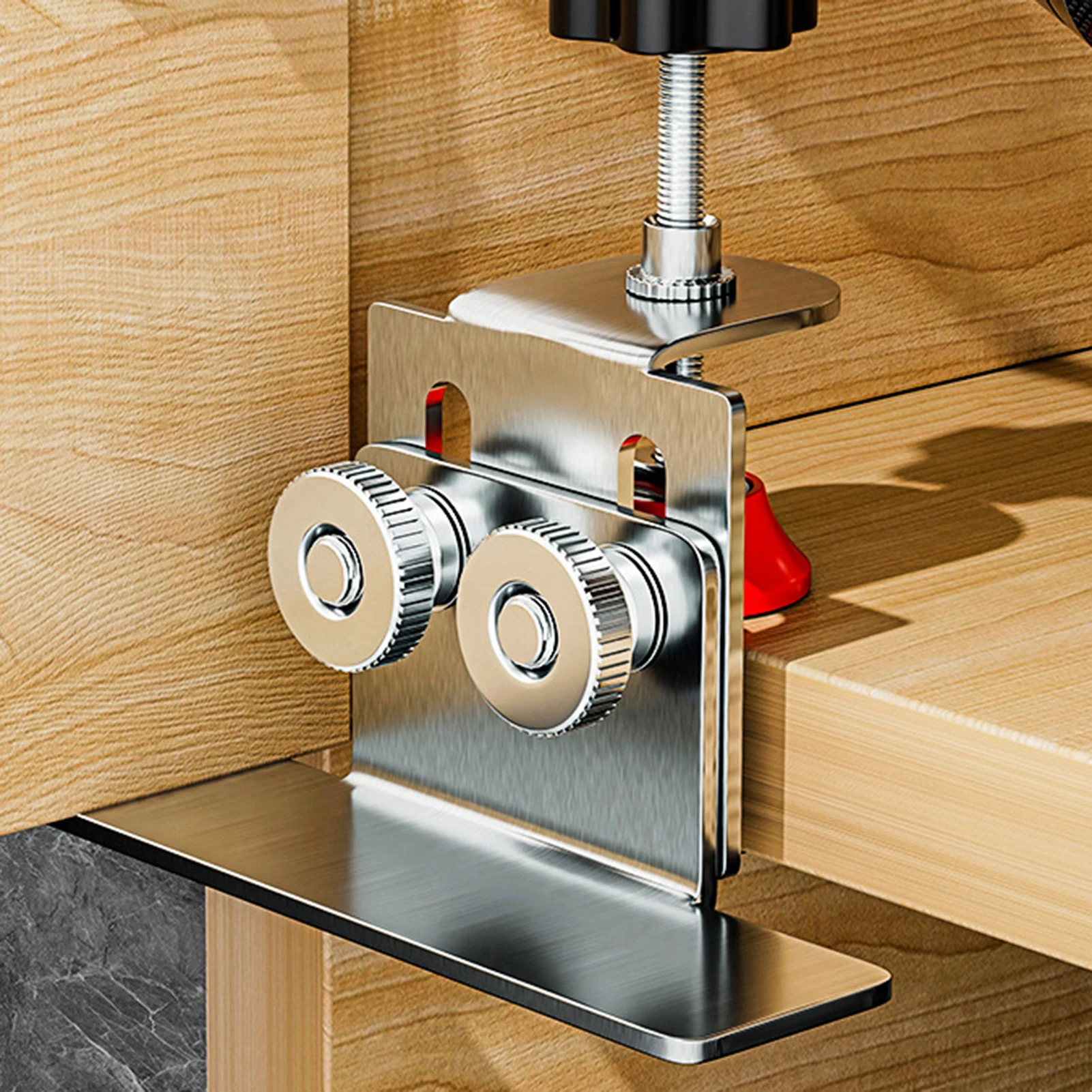 Cabinet Door Installation Positioner with Quick Adjustments and Optimal Positioning Suitable for Various Board Thicknesses