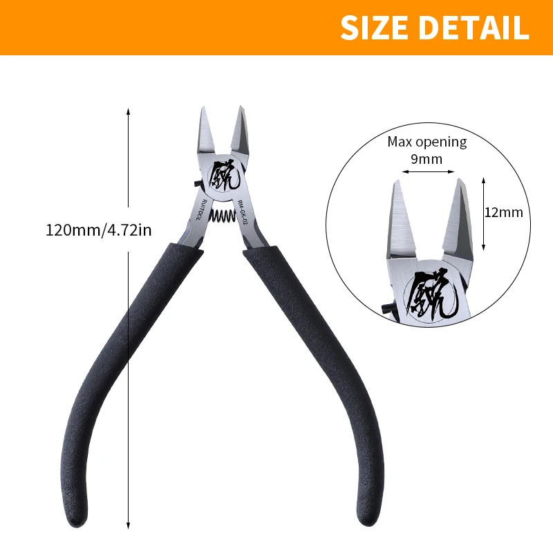 Model Nippers 4.7 Inch Single-edged Pliers Model Special Tools with Non-slip Grip Sharp Cutters for Plastic Model Repairing