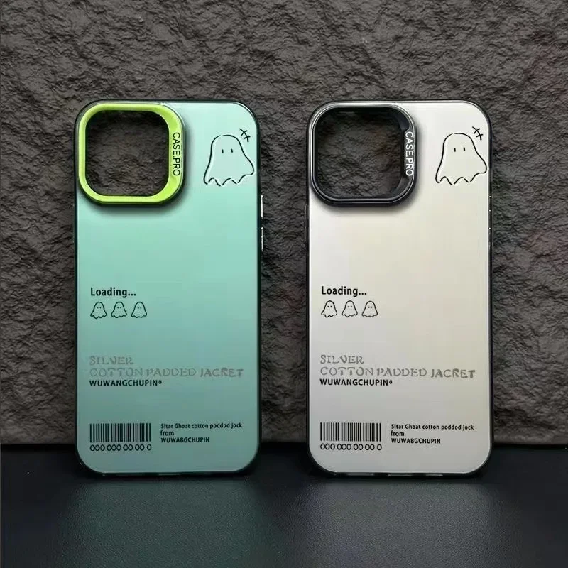 

Creative Ghost English Label Mobile Phone Case is for iPhone 15Promax 14Pro 13Mini 12Pro 11 Xr 7 8Plus Series Mobile Phone Case