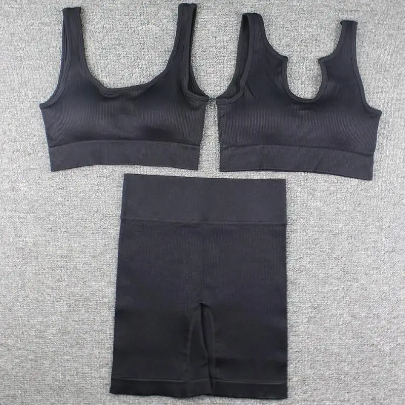 

2PCS/set Women Seamless Yoga Set Gym Set Sexy Bra Sports Shorts Workout Running Clothing Gym Wear Athletic Sport Suit