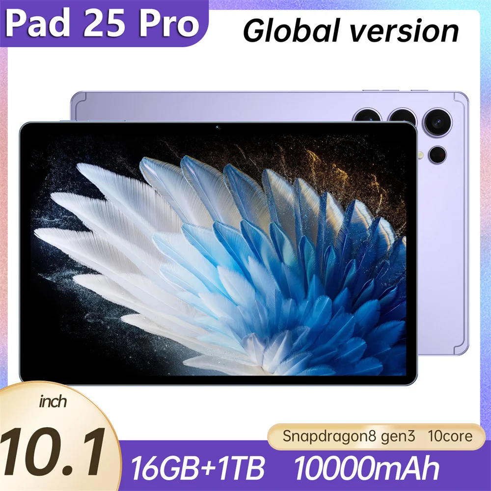 

2026 Brand New Pad 25 Pro Original Global Version 22GB + 2TB Tablets 5G Dual SIM Card Tablet PC WIFI 10.1inch Tab For kids Gifts