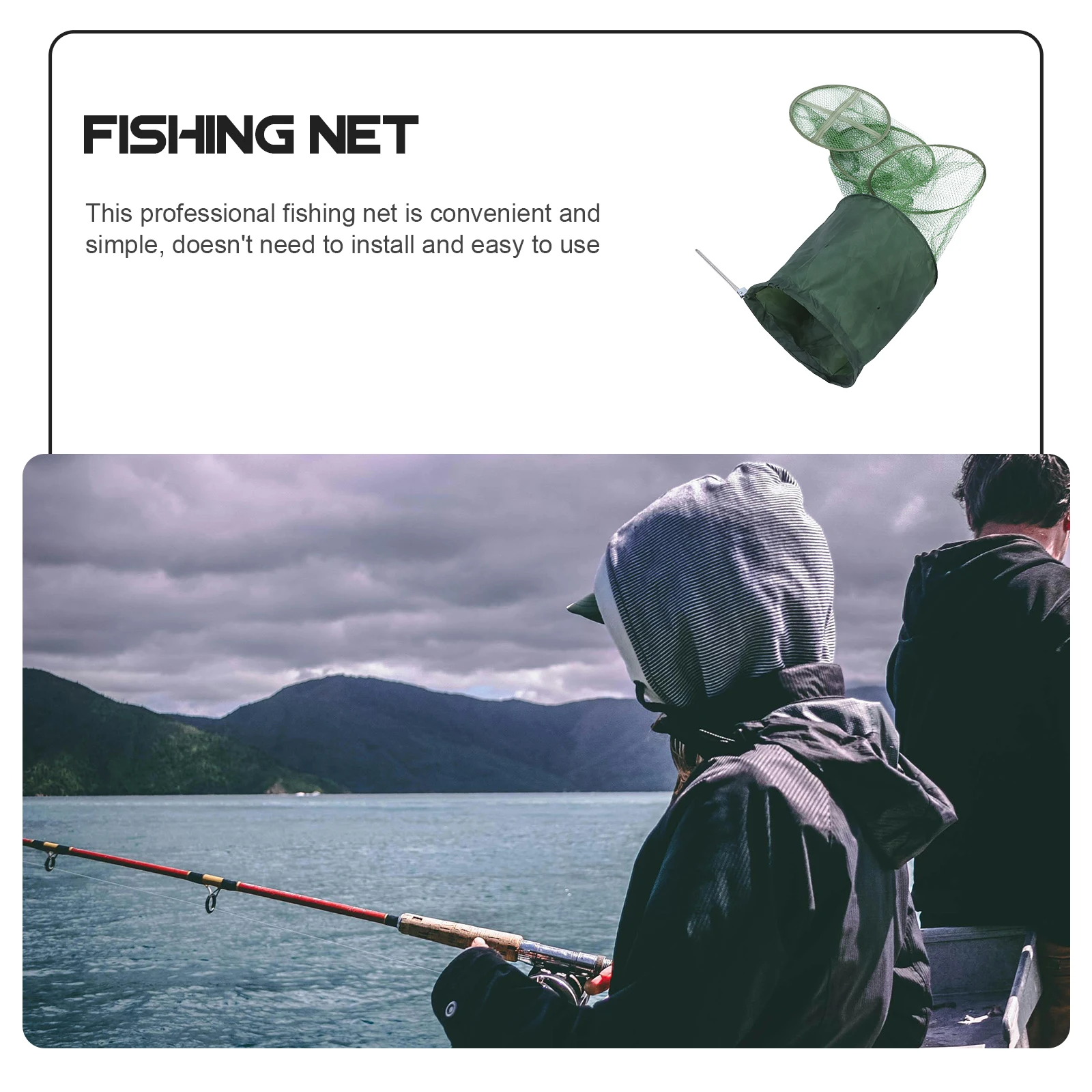 

Fishing Net Mesh Bag Basket Stainless Steel Storage Reusable Fish Guard Baskets Supplies Lightweight Portable Foldable Easy