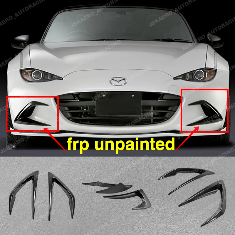 For Mazda MX5 ND5RC Miata Roadster Front Bumper Duct Stick Cover FRP Unpainted