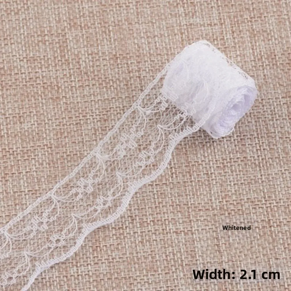 New 21mm Width Lace Ribbon Flower Lace Non-Stretch Lace Tape Mesh Embroidery Unilateral Lace Trim for Handicrafts