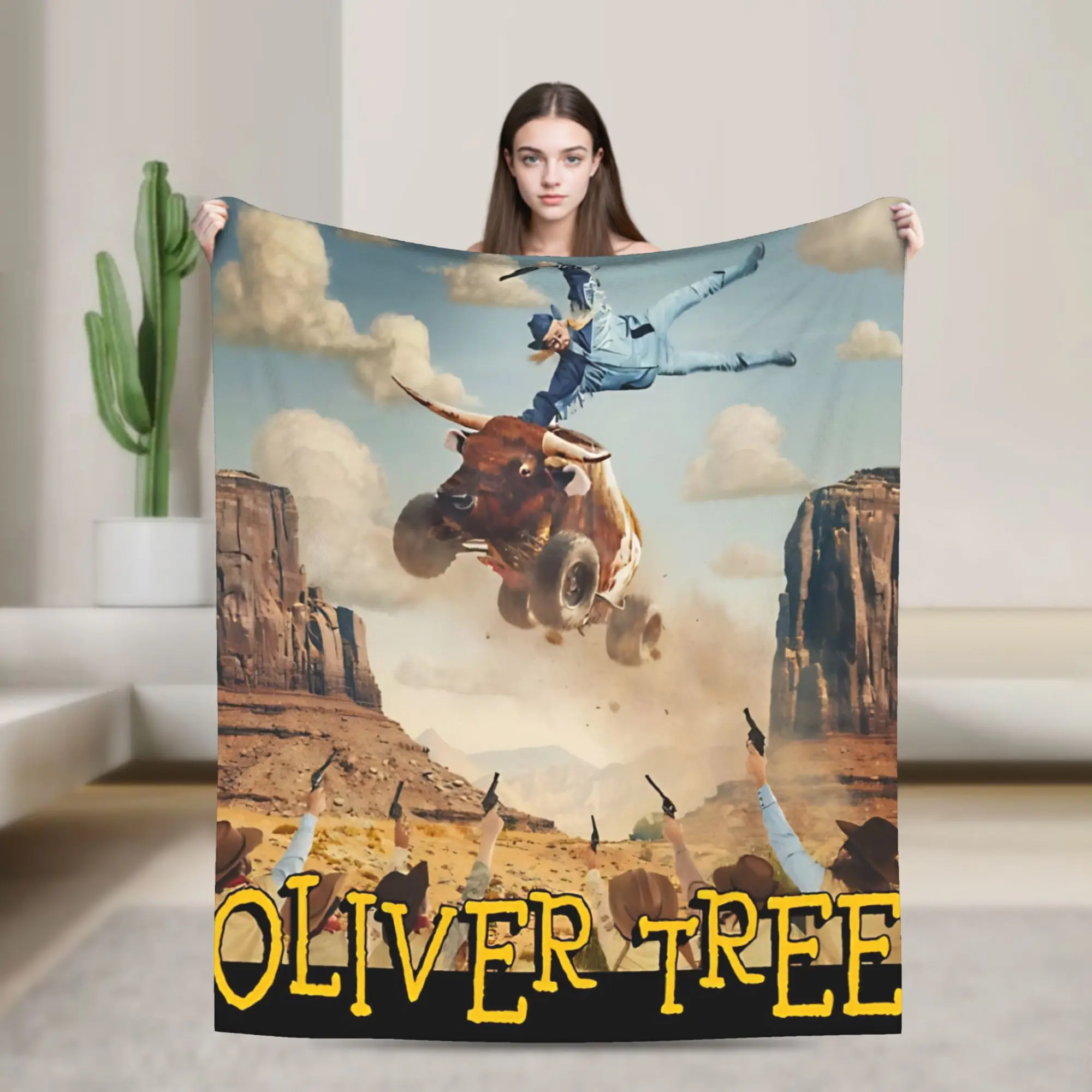 Oliver Tree Cowboy Tears Album Flannel Throw Blanket  Blankets for Sofa Travel Lightweight Quilt