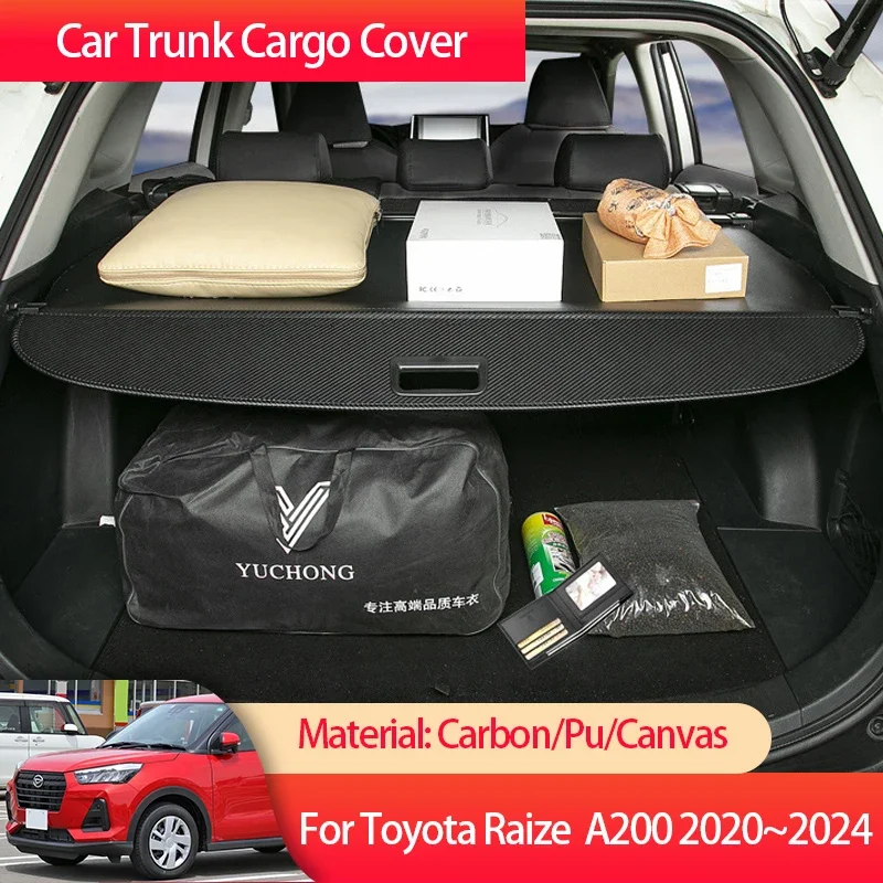 For Toyota Raize Perodua Ativa Subaru Rex A200 2020~2024 2021Trunk Cargo Cover Luggage Storage Rear Boot Tray  Shielding Shade