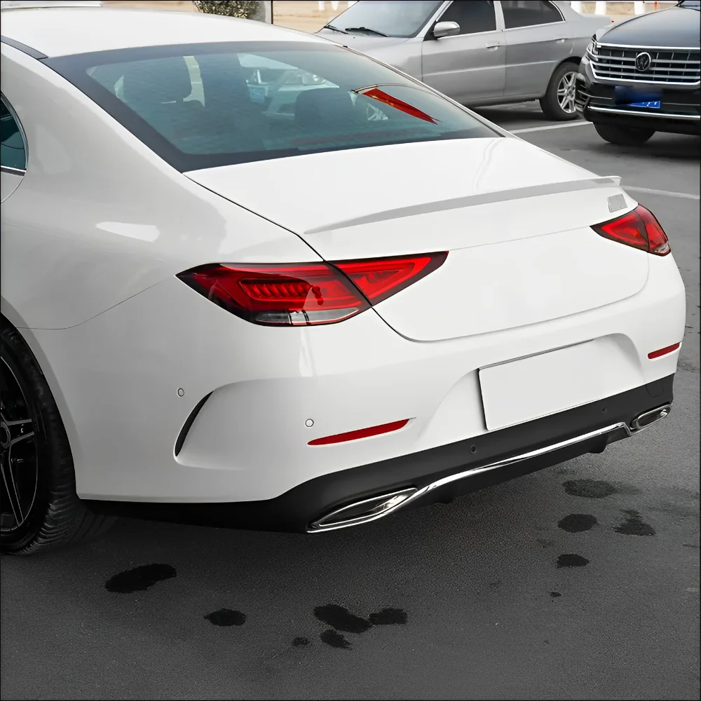 For Mercedes CLS C257 CLS220 260 300 350 400 CLS53 AMG 2018-2023 Rear Trunk Spoiler Splitter Trim Roof Wing Body Kit Trim