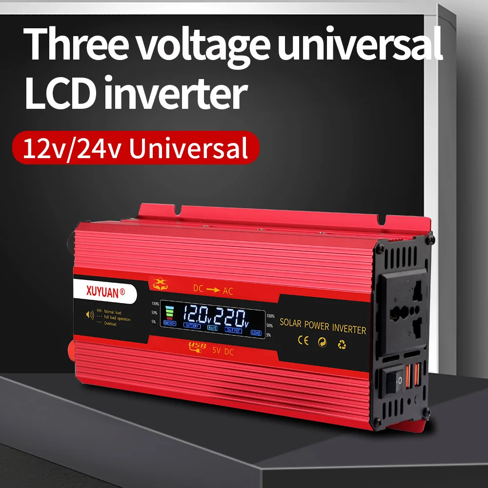 Modified Sine Wave Inverter 3000W/4000W/6000W DC 12V/24V to AC 220V Portable Vehicle Power Converter Adapter Universal