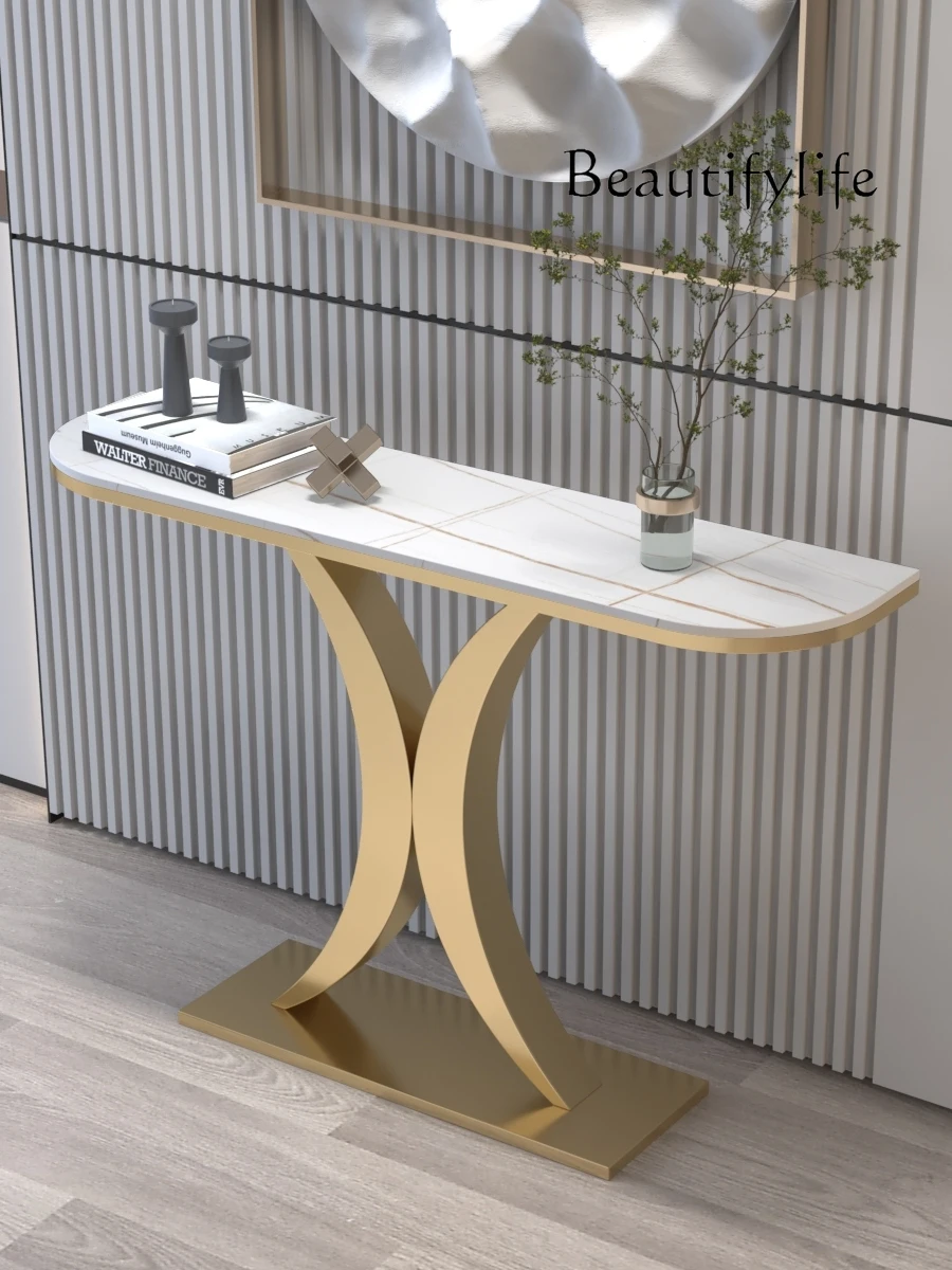 

Italian porch cabinet high-end simple modern entrance door against the wall end view table porch table