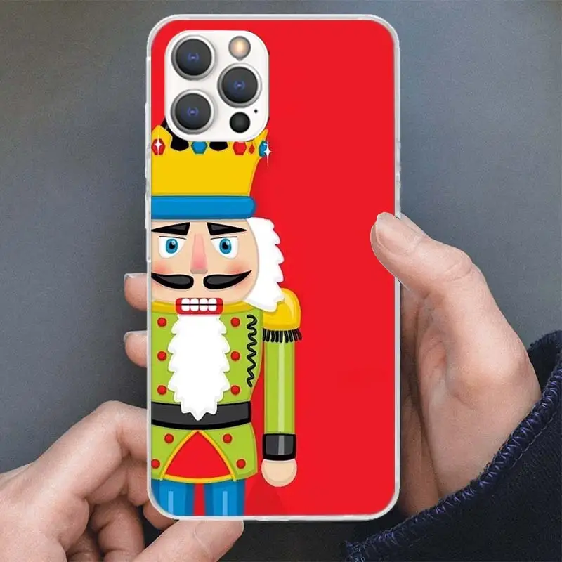 Nutcracker King Cartoon Phone Case For Apple iPhone 16 15 14 13 12 11 Pro Max Mini XS XR X 7 Plus 8 + SE Soft Silicone Print She