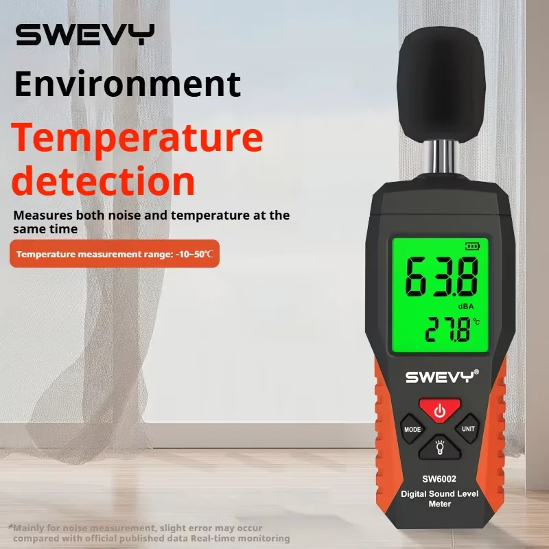 SWEVY Color Screen Portable Noise Measuring Device Home Sound Tester Detection Instrument 30-130db High Precision Decibel Meter