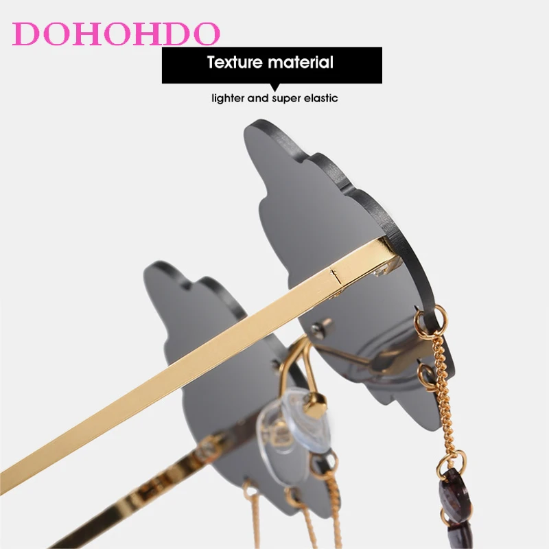 موضة بدون شفة النظارات الشمسية النساء الرجال الرجعية العلامة التجارية تصميم الإناث شخصية الزخرفية مضحك نظارات الحفلات UV400 Gafas دي سول #3