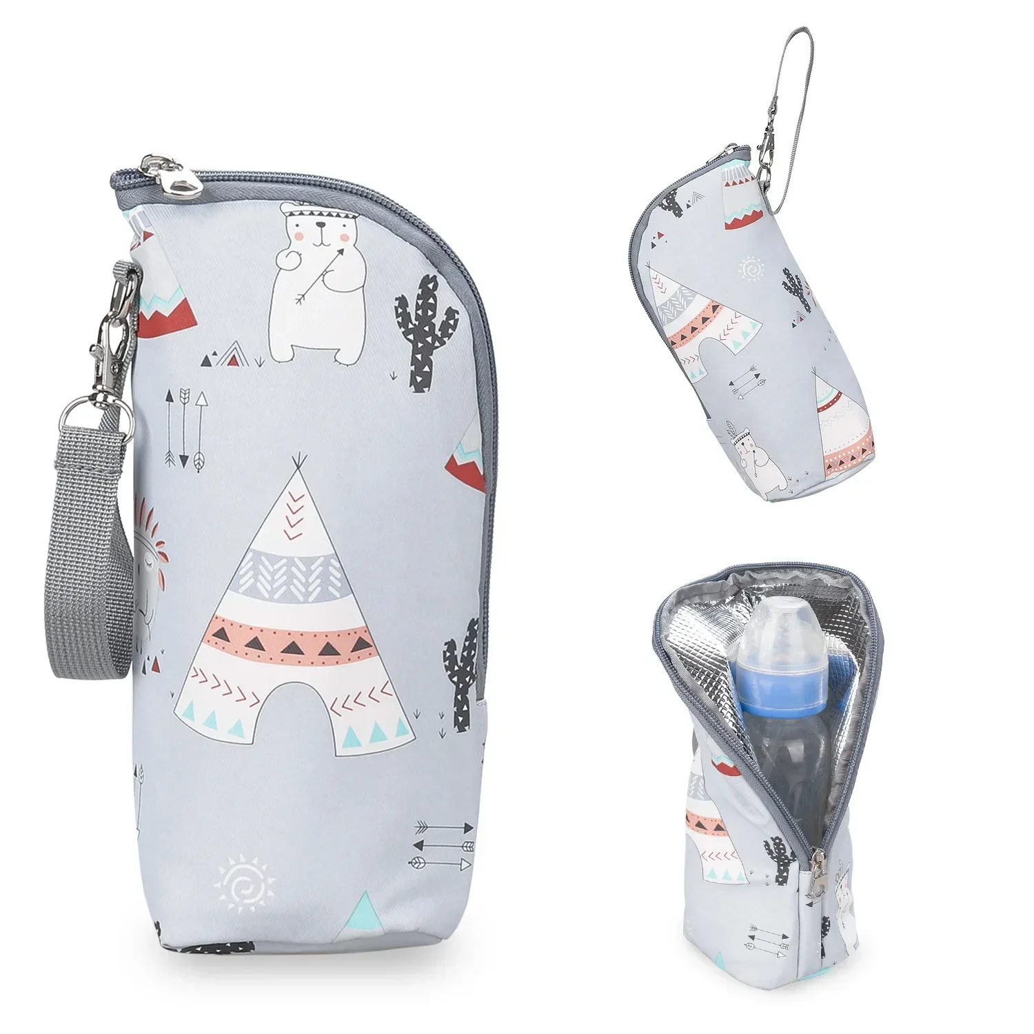 Babyflaschenwärmer-Tasche, tragbare Isolier-Tasche aus Aluminiumfolie für Babyflaschen, Hängetasche für Kinderwagen zum Aufbewahren von Bechern – Detail 1