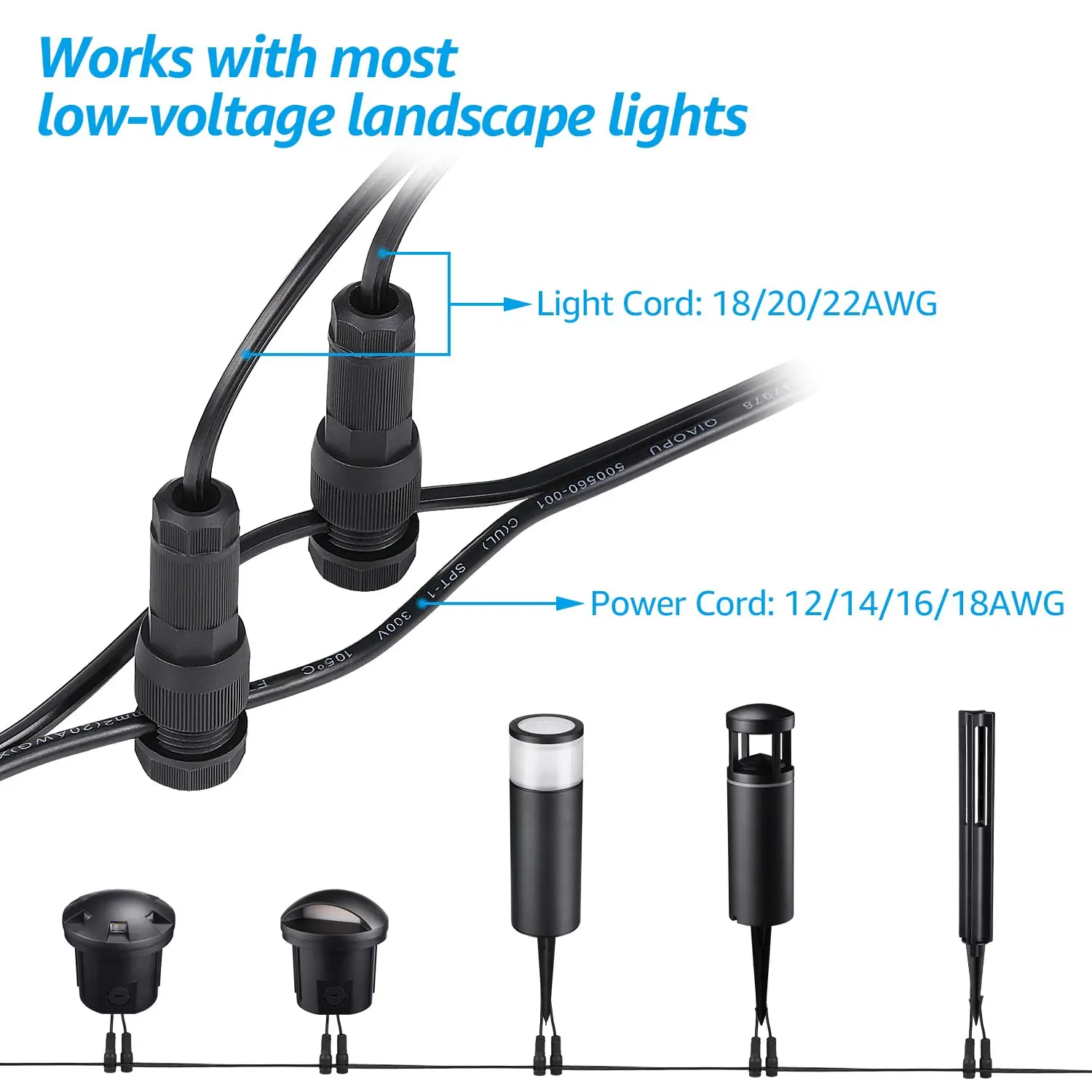 5/10/15pcs Low Voltage Wire Connectors, Fastlock Wire Connector for Landscape Lighting 12/14/16/18 Gauge Cable Piercing Replacem