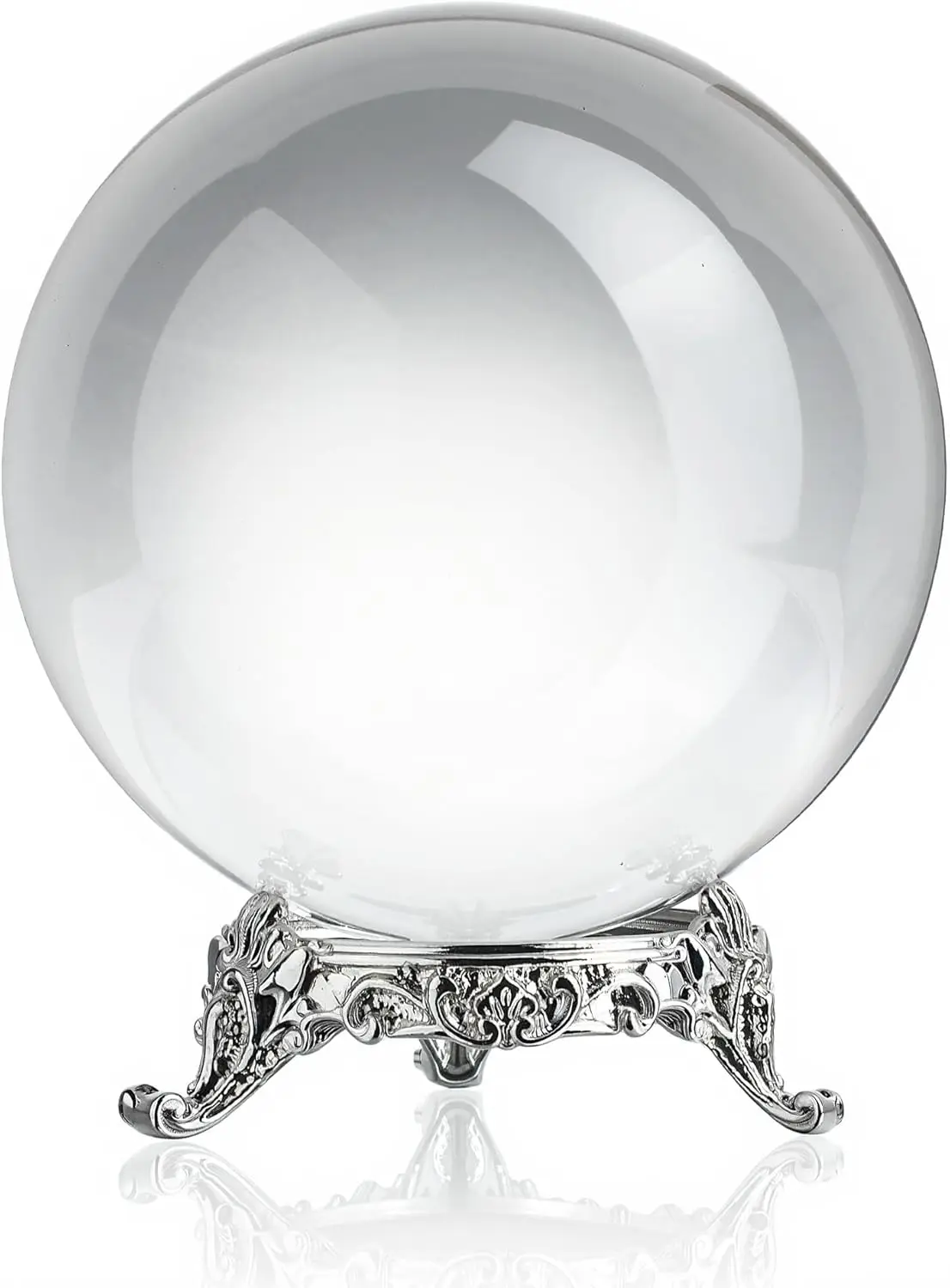 كرة كريستال شفافة 80 ملم مع حامل كرة كريستال لهواة الحظ للسحر، كرة مزخرفة مقاس 3.1 بوصة #1
