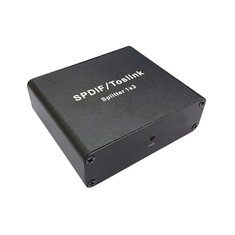 Digital Optical Audio Switcher com adaptador de alimentação, Splitter Extender, 1 em 3 Out, 1x3