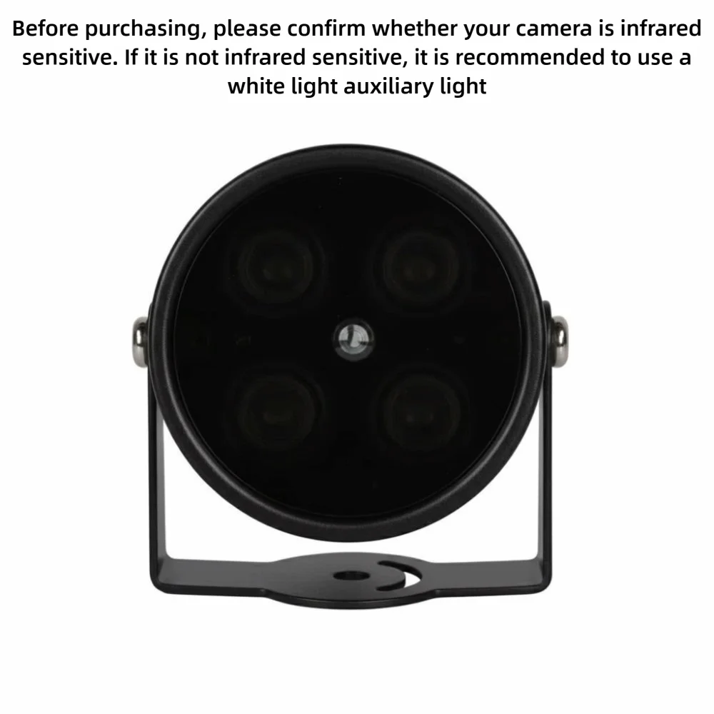 12V 4-LED Array Infrared Illuminator 850nm Wavelength Wide Angle Night Vision Fill Light IP66 Waterproof IR LED Illuminator