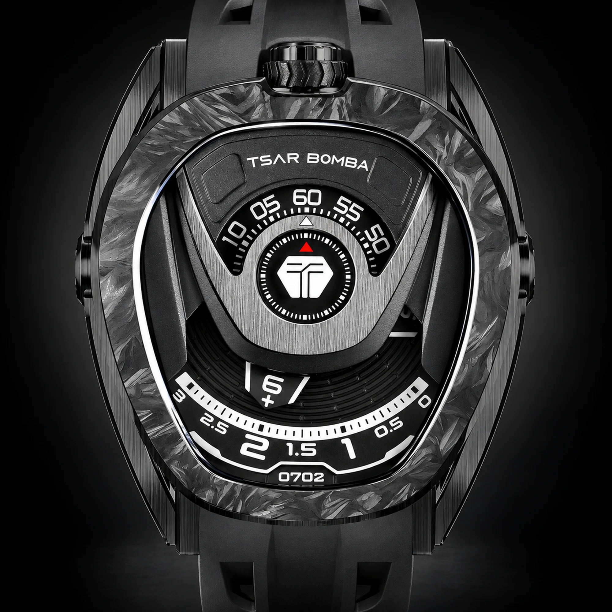 TSAR BOMBA Men's Automatic Mechanical Watch Japanese Movement 316L Stainless Steel Sapphire Crystal 10ATM Skeleton Wristwatch