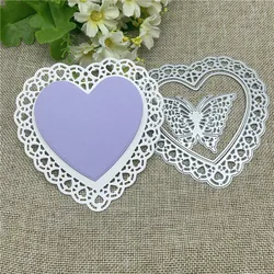 Heart Butterfly Set Metal cutting dies mold Round hole label tag Scrapbook paper craft knife mould blade punch stencils dies