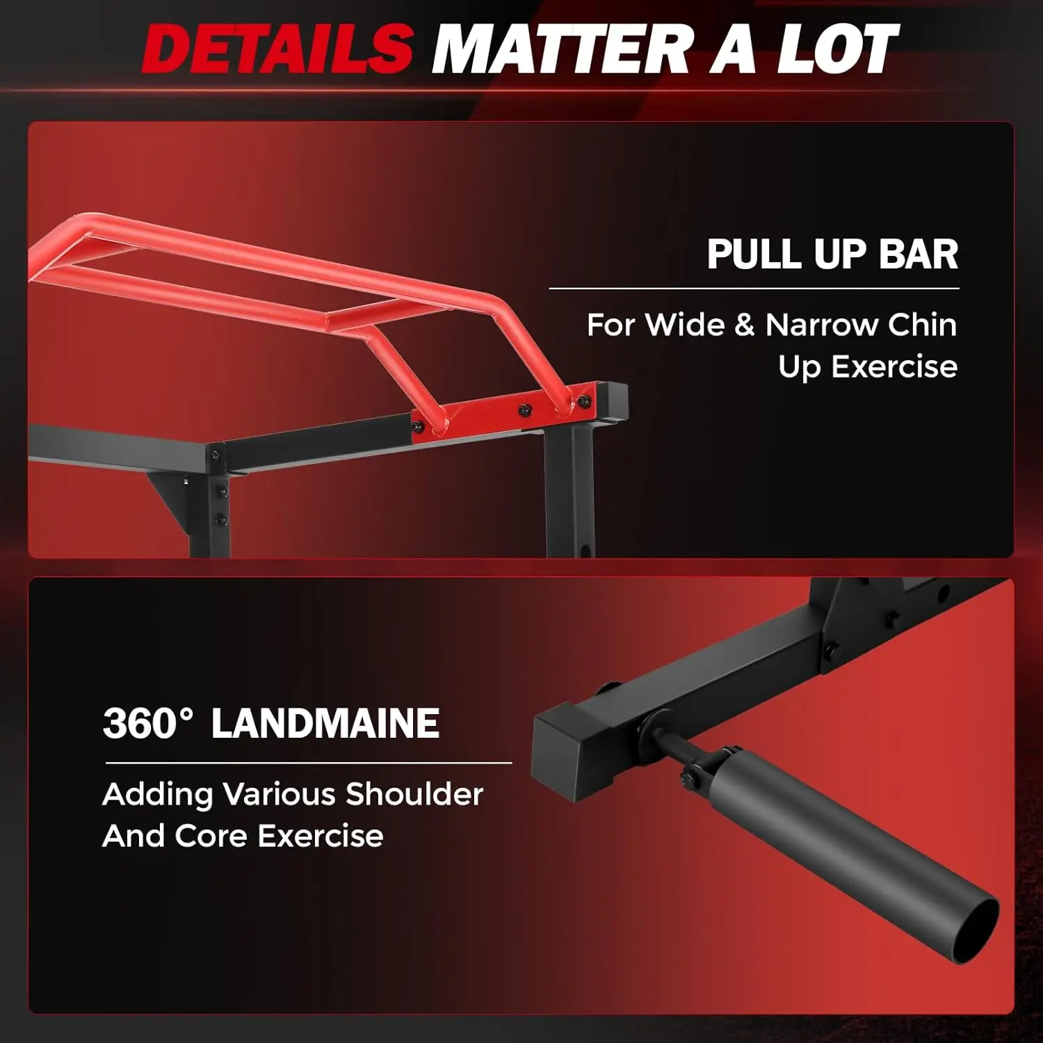 

Power Cage, Multi-Functional Squat Rack with with Pull-up Bar, J-Hooks, Dip Handles and More Training Attachments