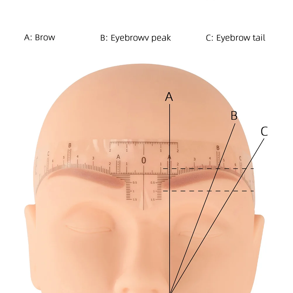 50 個使い捨てステッカーポジショニング定規眉毛テンプレートマーカー測定ツールプラスチックプロフェッショナルマッパー入れ墨用