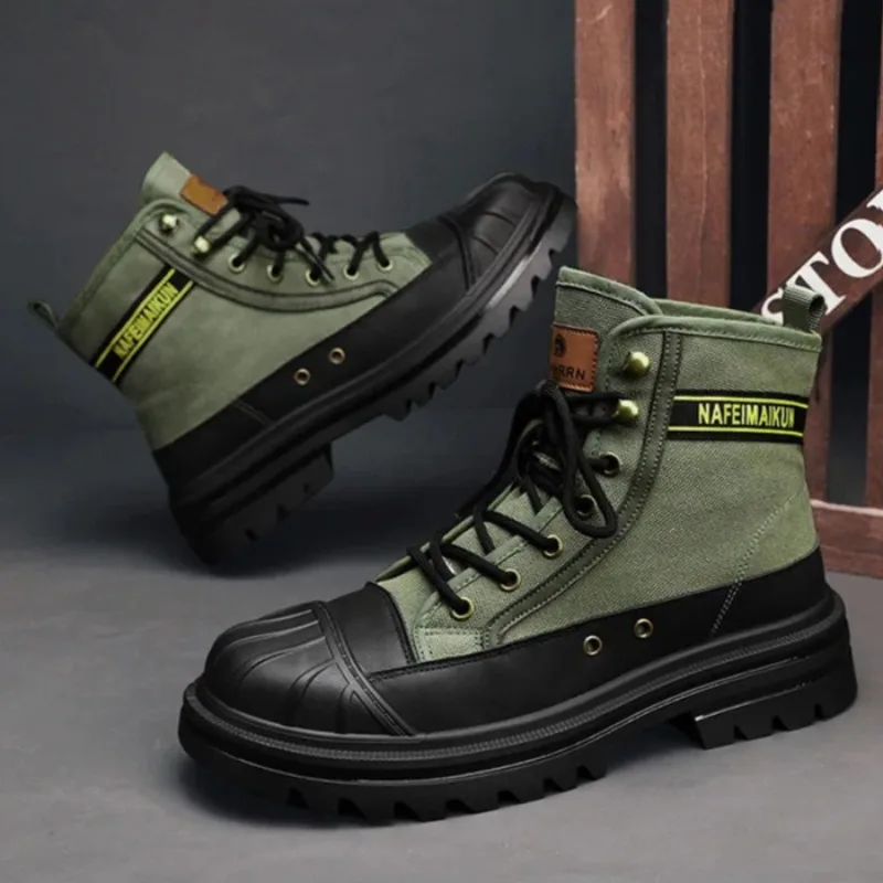 

Men Boots Fashion Canvas Casual Shoes Quality High Top Sneakers for Man Comfort Durable Work Shoes Designer Shoes Zapatos Hombre