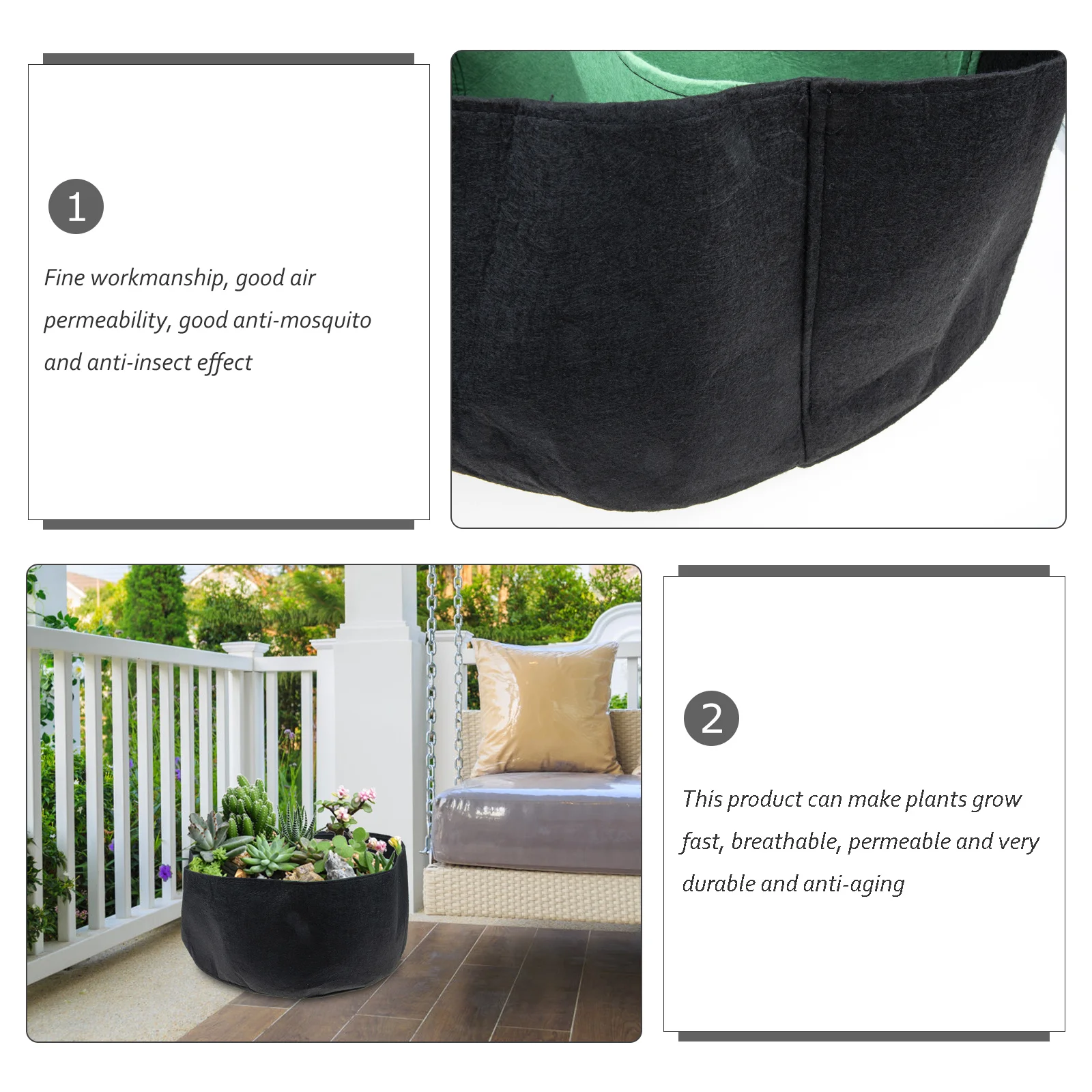 

Creative Indoor Non-Woven Planting Bag Thickened Nursery Pouch for Vegetable Flower Fruit Growth Gardening Container