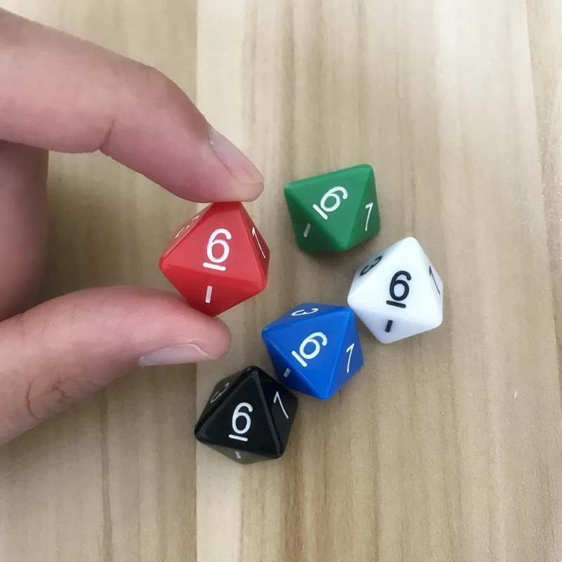 Dice 5Pcs/Lot D8 Dice Eight Surfaces Colour Acrylic RPG Dice Polyhedral Dice Set Table Games Entertainment Board Game