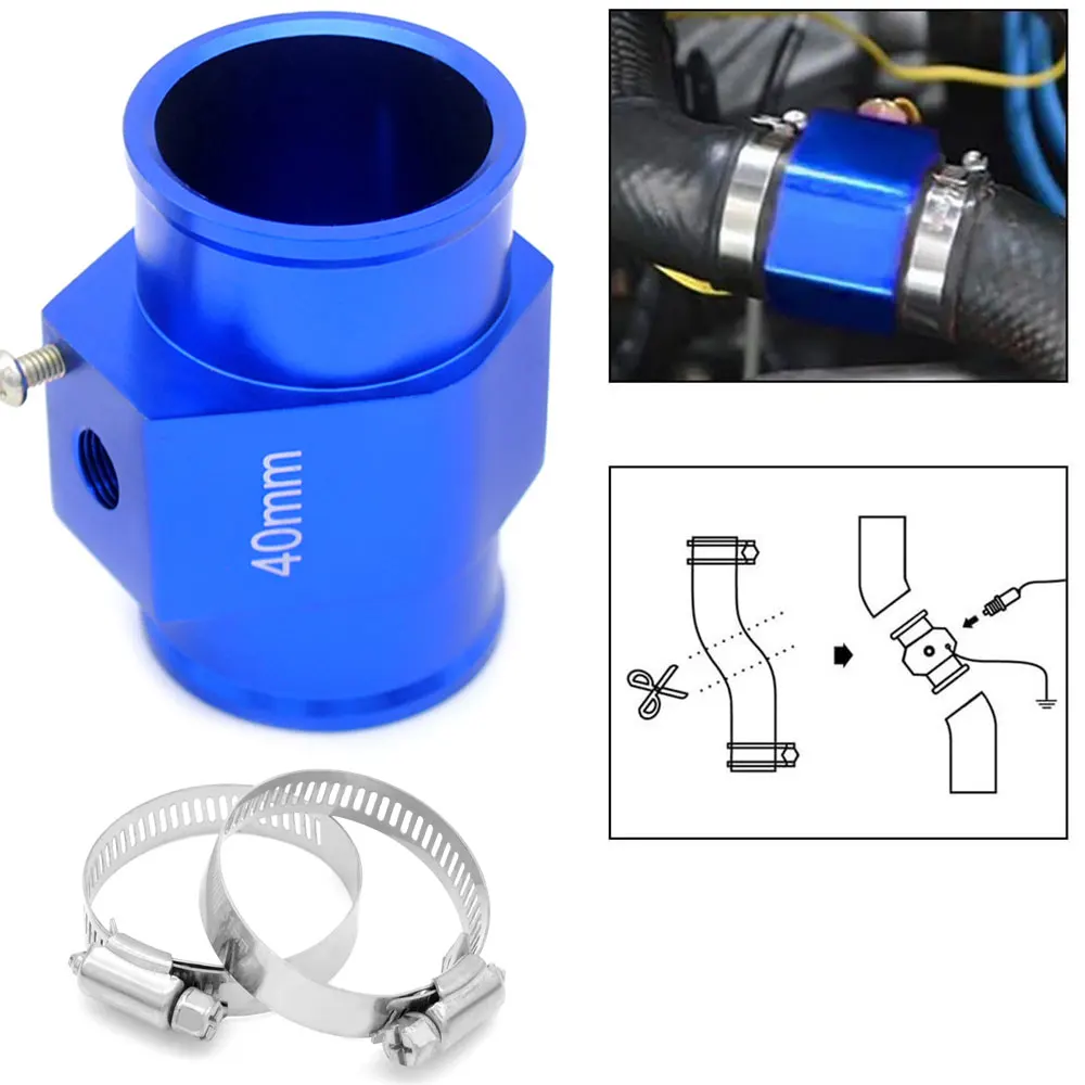 Universal Water Temp Gauge Sensor Mount Hose Adapter 26‑42mm Radiator Water Temperature Joint Pipe Auto Parts