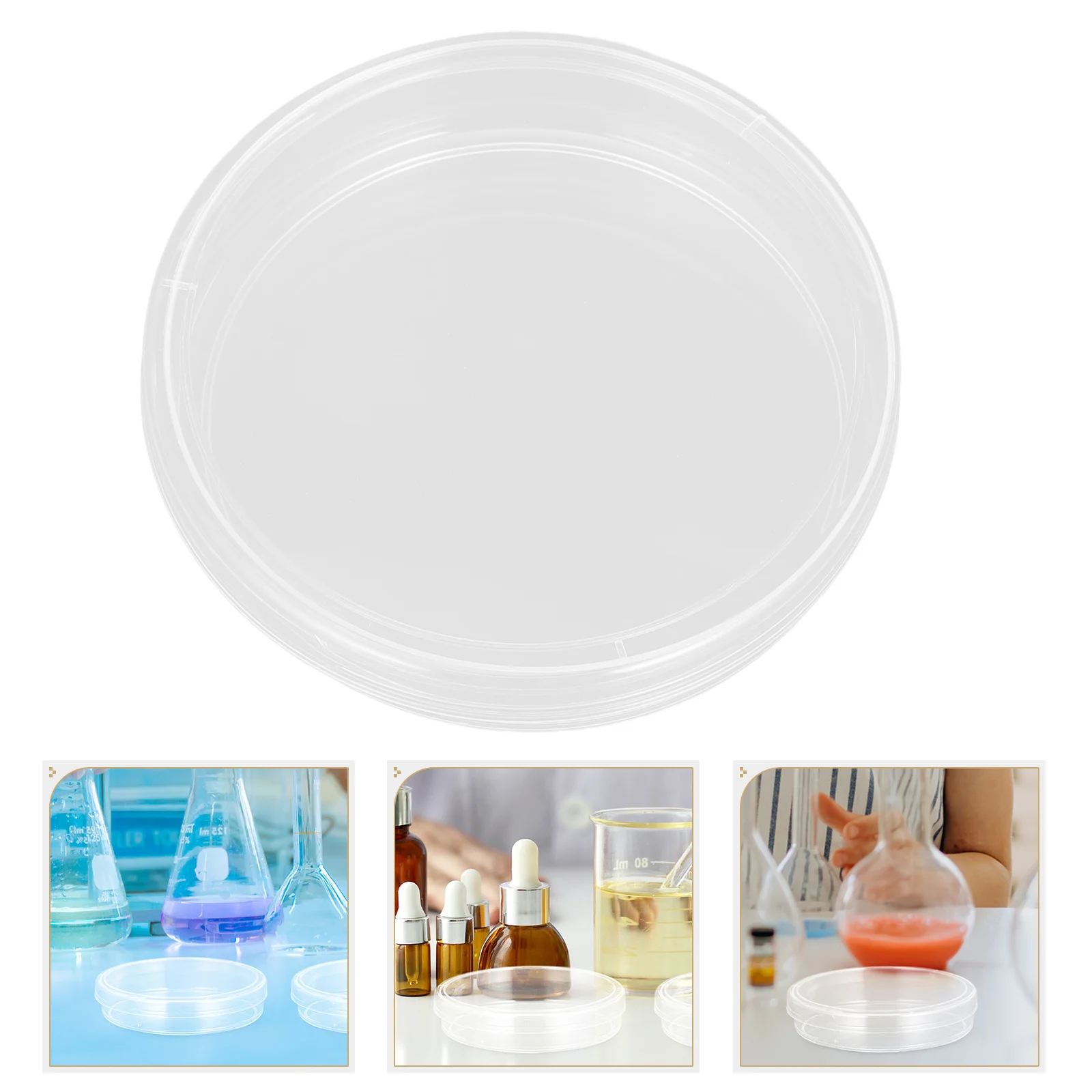

10Pcs Laboratory Petri Dishes Plastic Cell Culture Dish Science Lab Plates for Growing Bacteria Culture Experiments