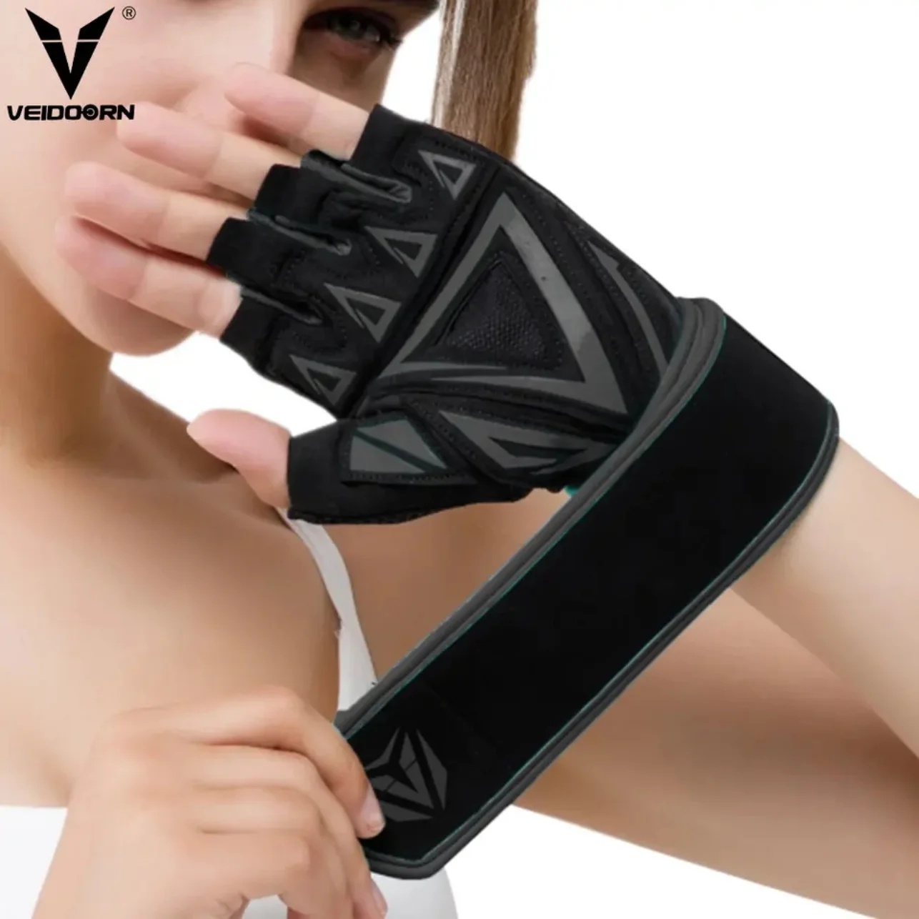 2023 Wrist Strap Gloves for Men Women Half Finger Breathable Anti Slip Training Gym Workout Gloves