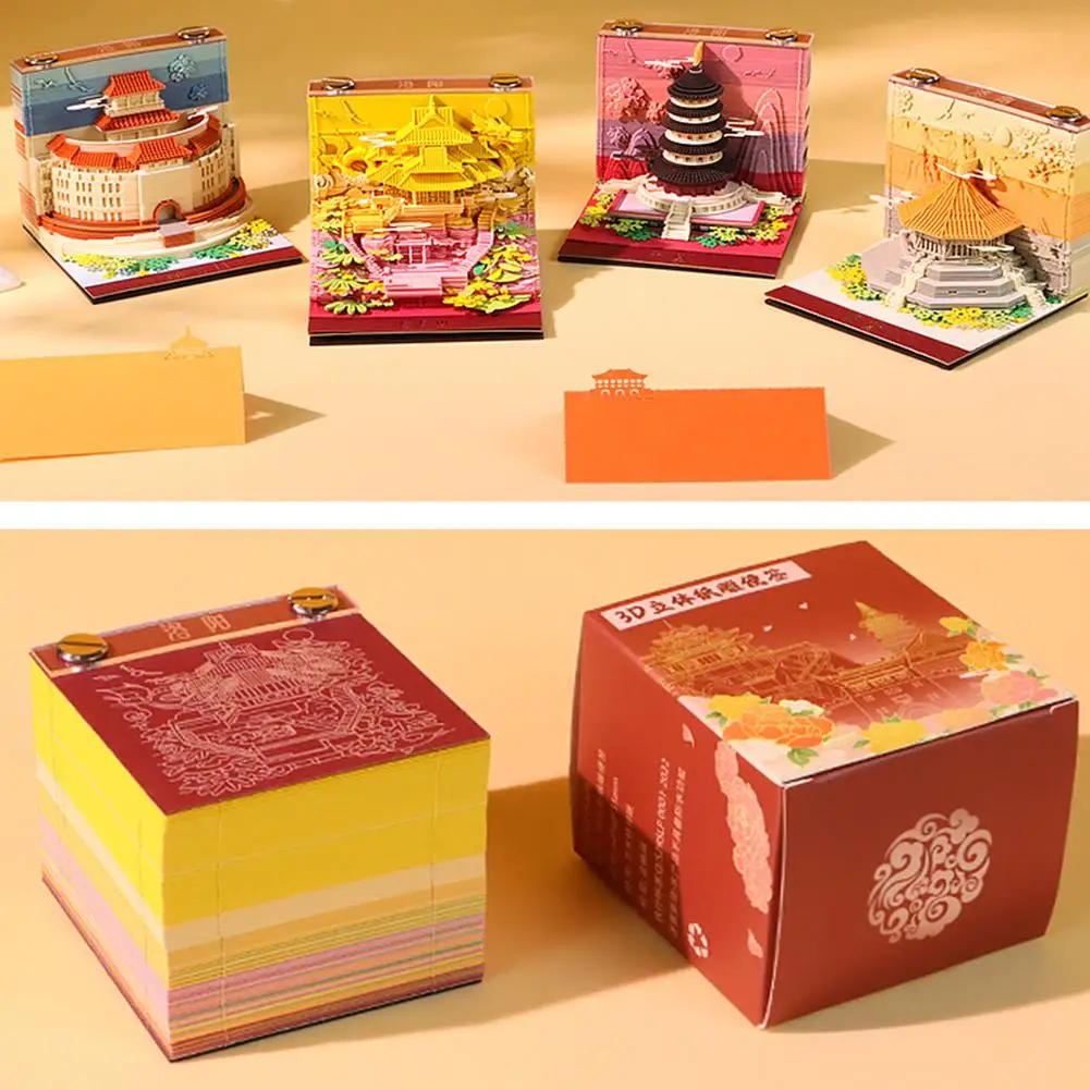4 Arten chinesischer 3D-Kalender, Notizblock, magisches Schloss, 3D-Kalender, 3D-künstlerische Notizpapierwürfel, Memo-Geschenk, 2026-Block, Geburtstags-Notizblock R6b4 – Detail 16
