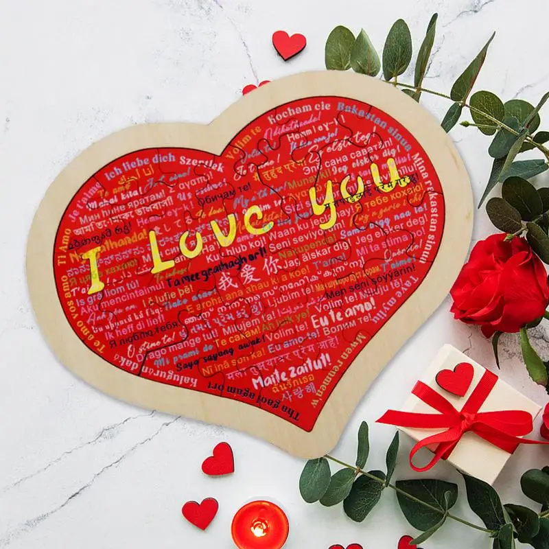 Heart Shaped Puzzle I Love You Brick Puzzles Romantic Decor for Anniversary Romantic Decor Anniversary Valentine's Day Gifts for