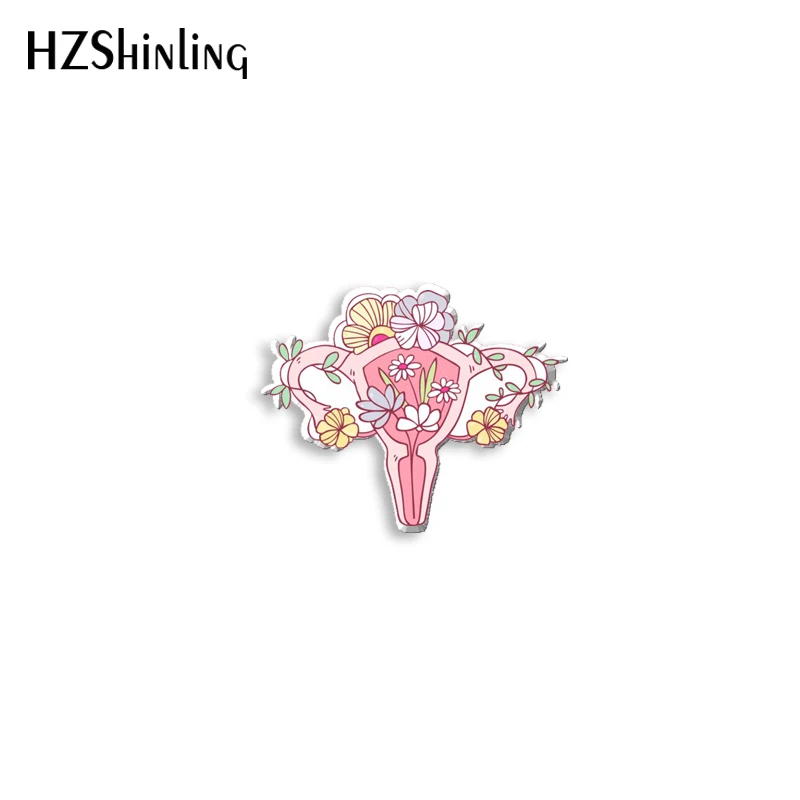 2021 New Human Anatomy Acrylic Lapel Pin Pink Brain Epoxy Butterfly Clasp Pin Handmade Butterfly Brooch