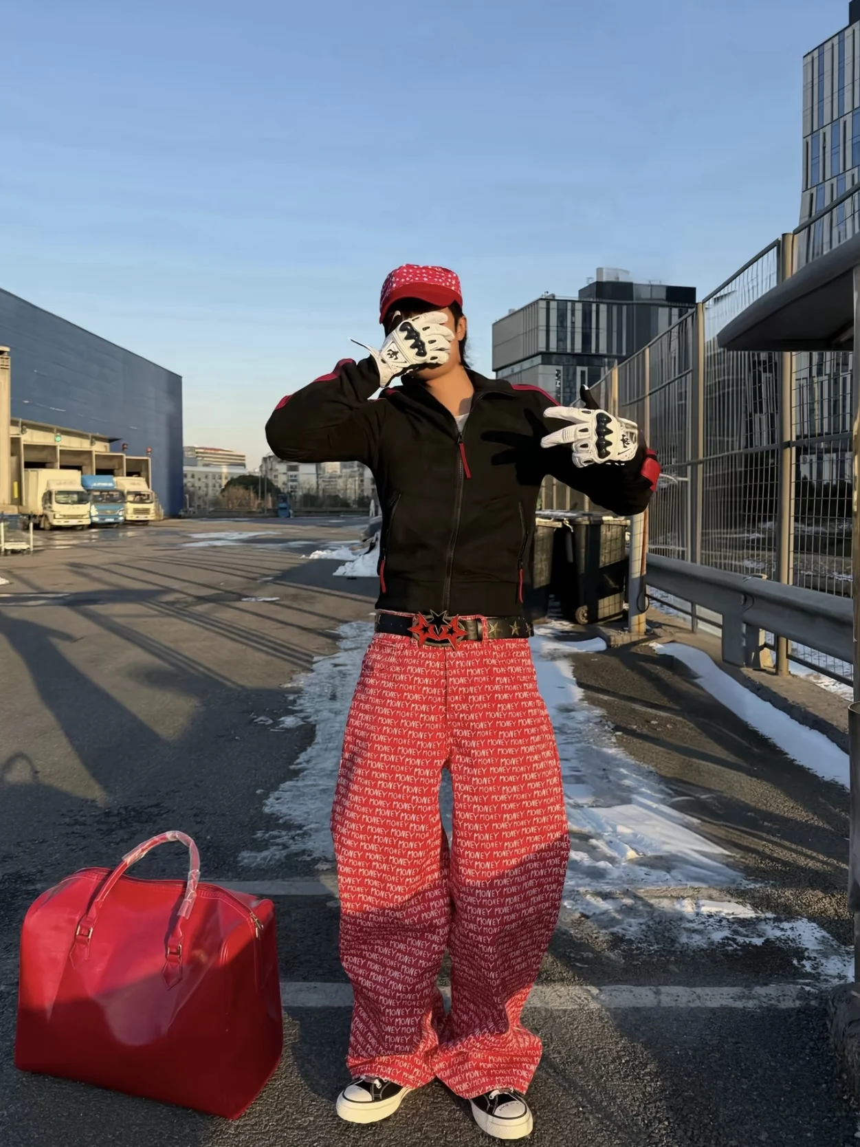 American Street Style Men's Loose Wide Leg Pants Versatile Casual Straight Leg Trousers for Teenagers Non-Marketable Design