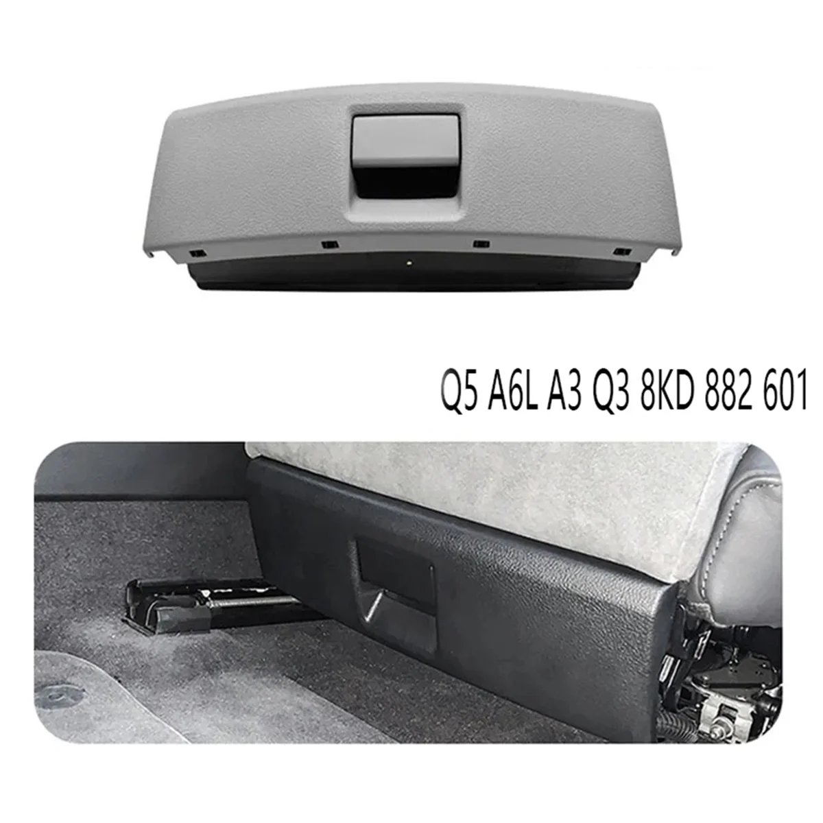 Grey Electric Seat Storage Box Glove Box Drawer for Audi A4L Q5 A6L A3 Q3 8KD 882 601