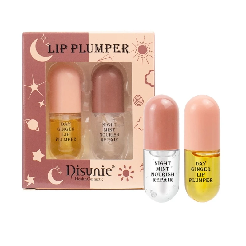 Day Night Volume Lip Plumper Oil Clear Lasting Nourishing Repairing Lip for Girl Dropship