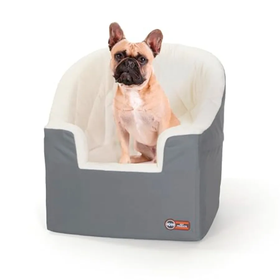 

Bucket Booster Dog Car Seat with Seat Belt Secured 2 Safety Leashes Washable Covers Sturdy Pet Booster Seat for Cats Dogs - Sma