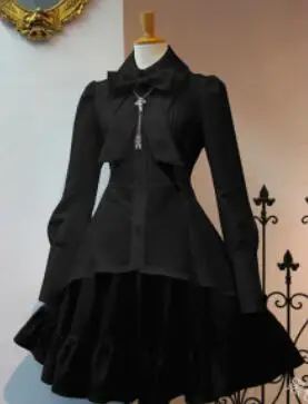 Robe de femme de chambre japonaise avec nœud à revers, robe à volants, taille à lacets, cosplay, jupe irrégulière sexy, costume d'école Lolita, document solide