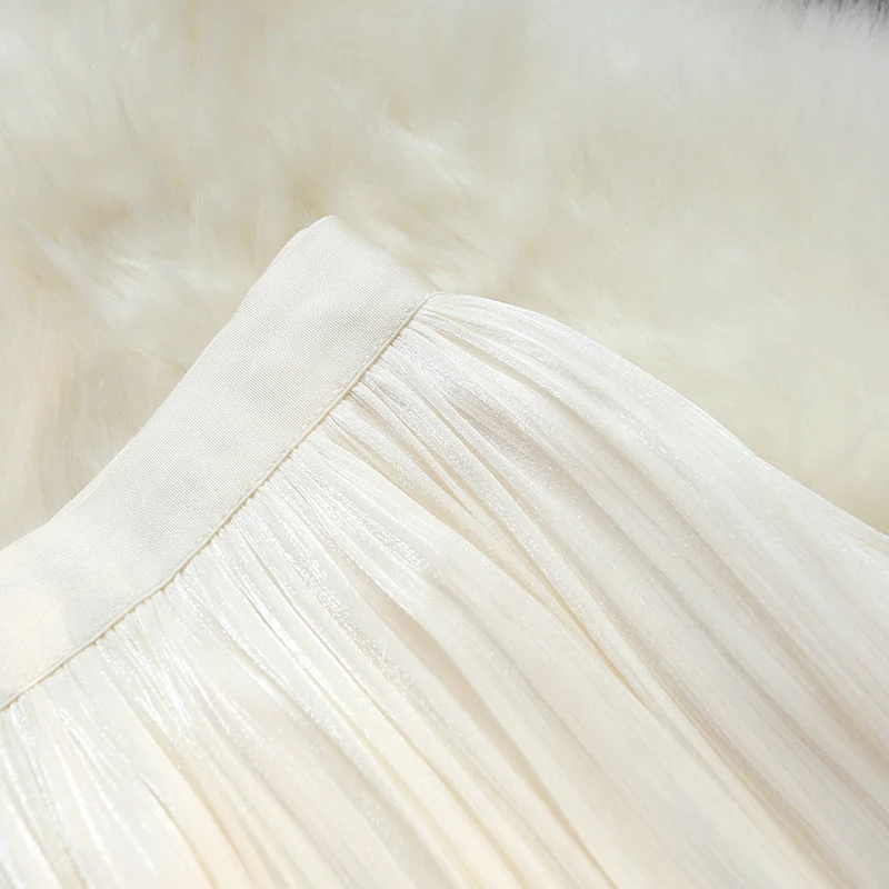 Seoulish Spring Summer Elegant Women's Mesh Skirts 2024 New High Waist Korean Style Solid A-Line Midi Skirts Female