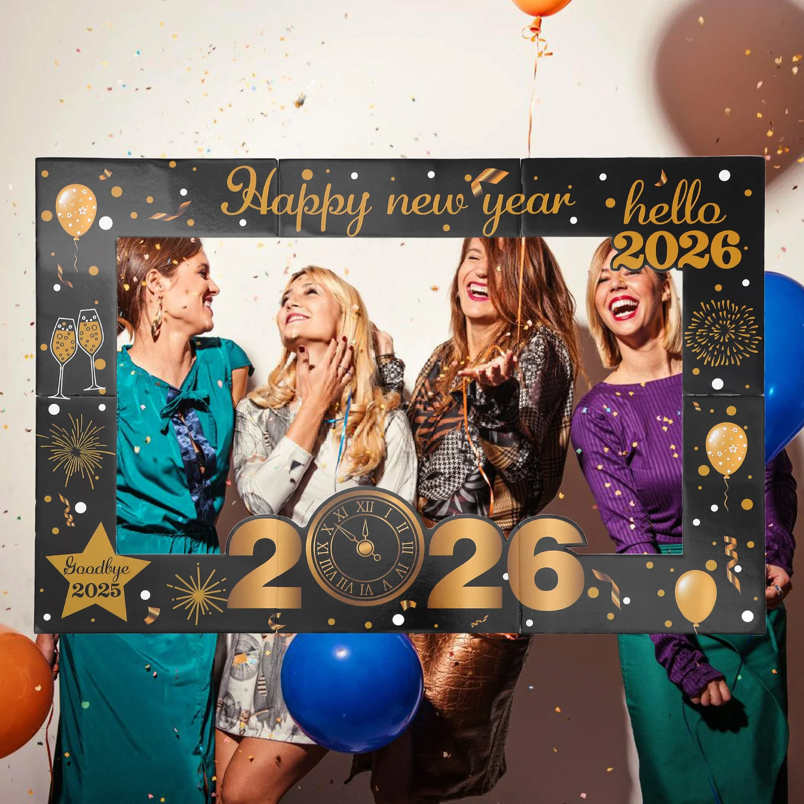 

New Year Photo Frame 2026 Years Eve Accessories Party Booth Props Decorations Decorate