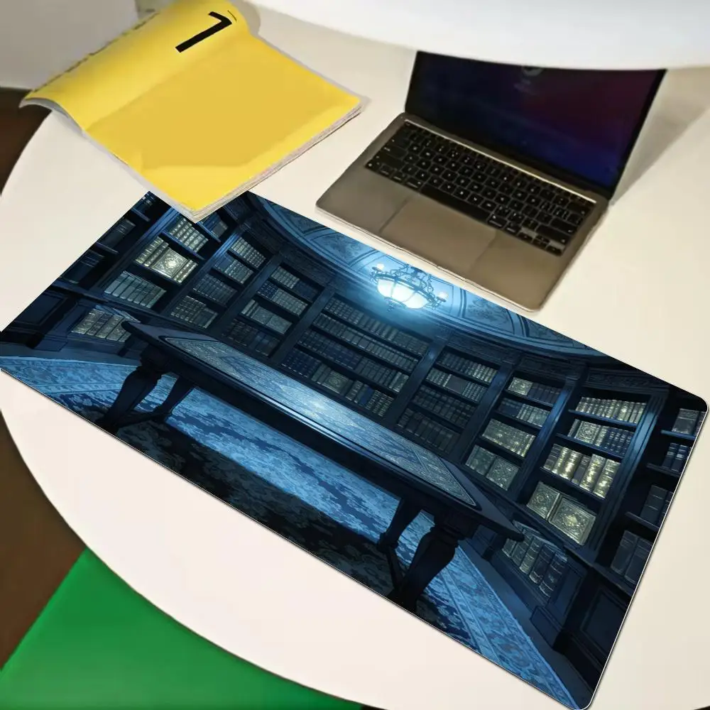 Vintage European Library Illustration Desk Mat, Aesthetic Dark Academia Large Mouse Pad for Book Lovers  XAXC