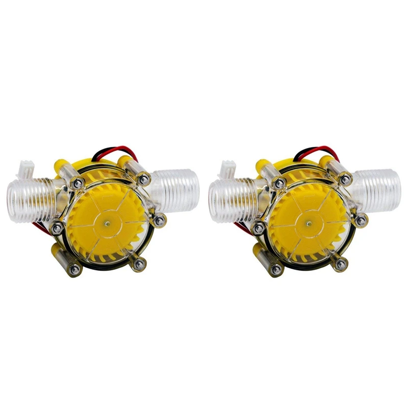 2Pcs 10W Water Flow Pump Mini Hydro Generator Turbine Flow Hydraulic Conversion 12V & 5V