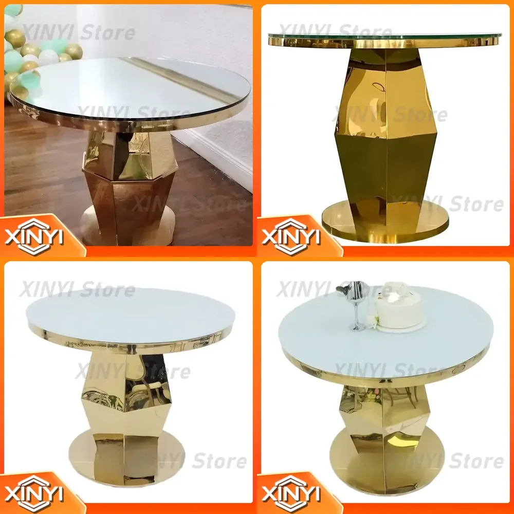 Gold Stainless Steel Cake Stand for Weddings Events Hotel Furniture Party Decor Dining Living Room Outdoor Use Table